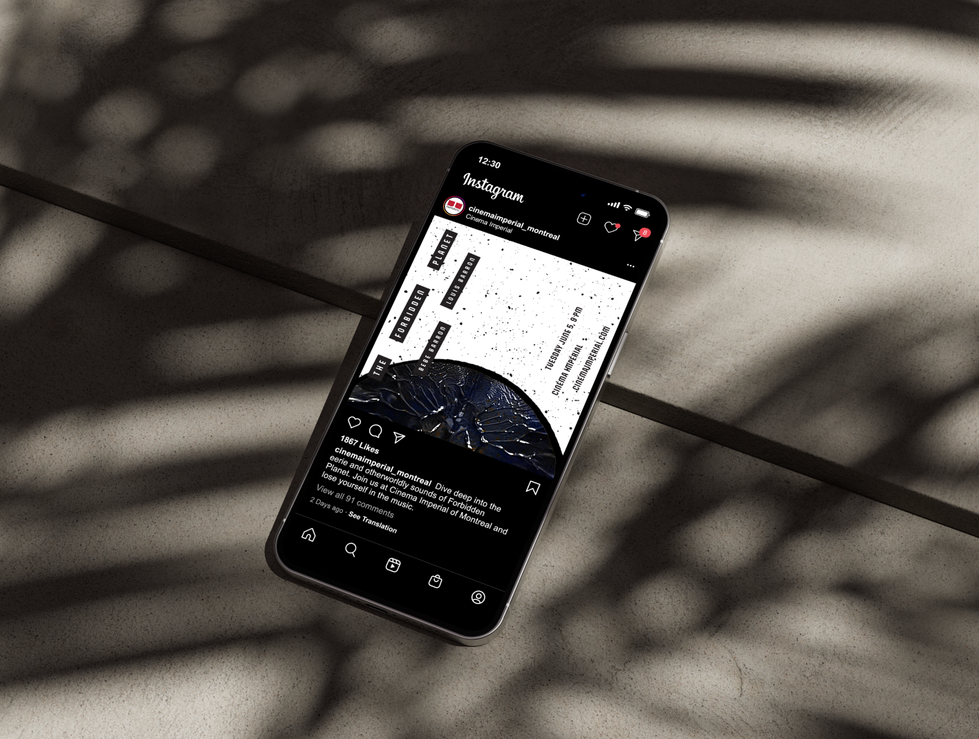 mockup the forbidden planet music event instagram