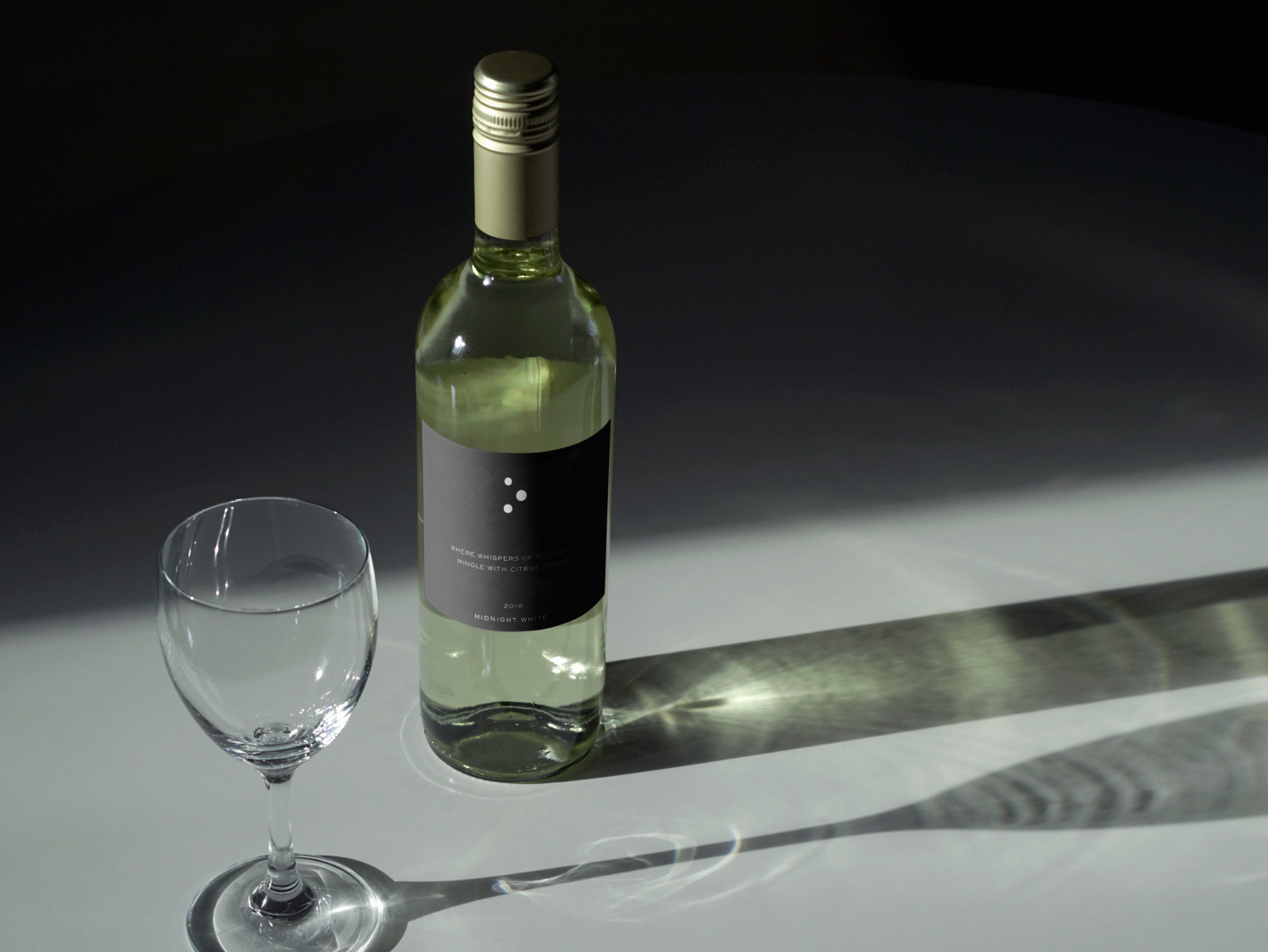 mockup white wine with glass