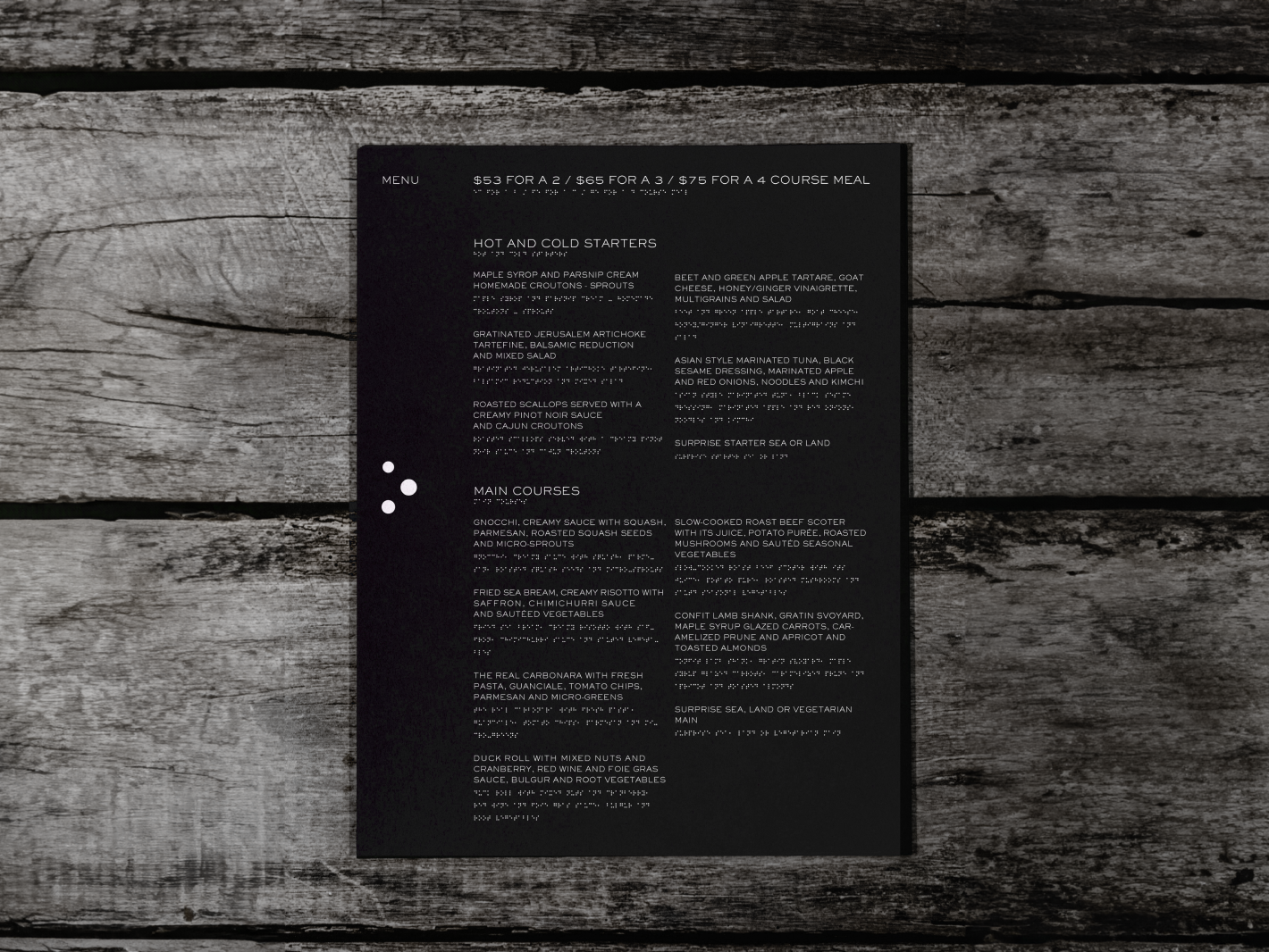 menu mockup wood