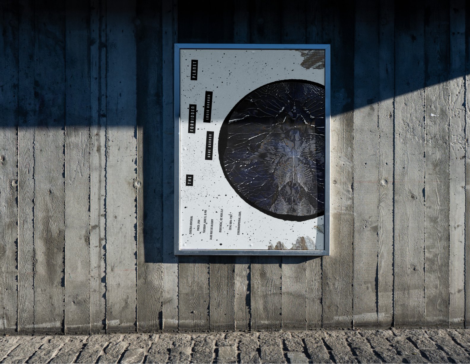 mockup the forbidden planet poster outside