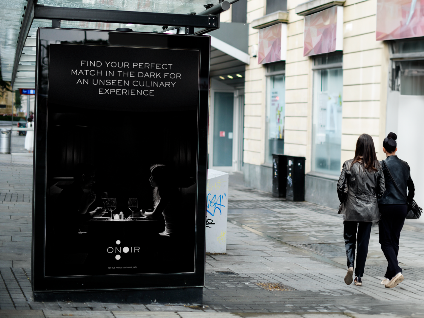 mockup in the city street